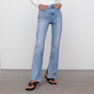 Zara slit flare skinny jeans
